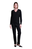 Sempre Minimalist V-Neck Long Sleeve Women's Sweater - Casual & Work