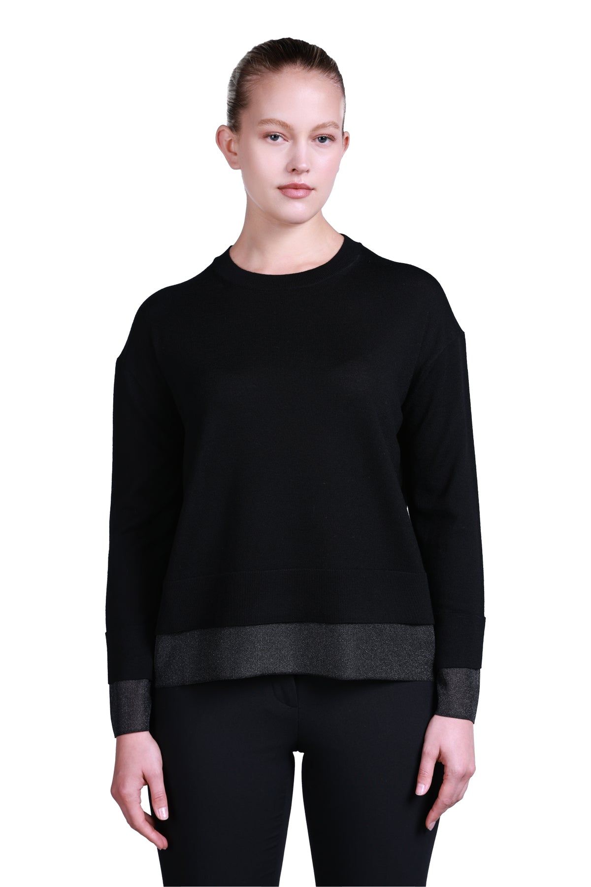 Sempre Oversize Yuvarlak Yaka Uzun Kol Kadın Kazak - Minimalist Tasarım Main image