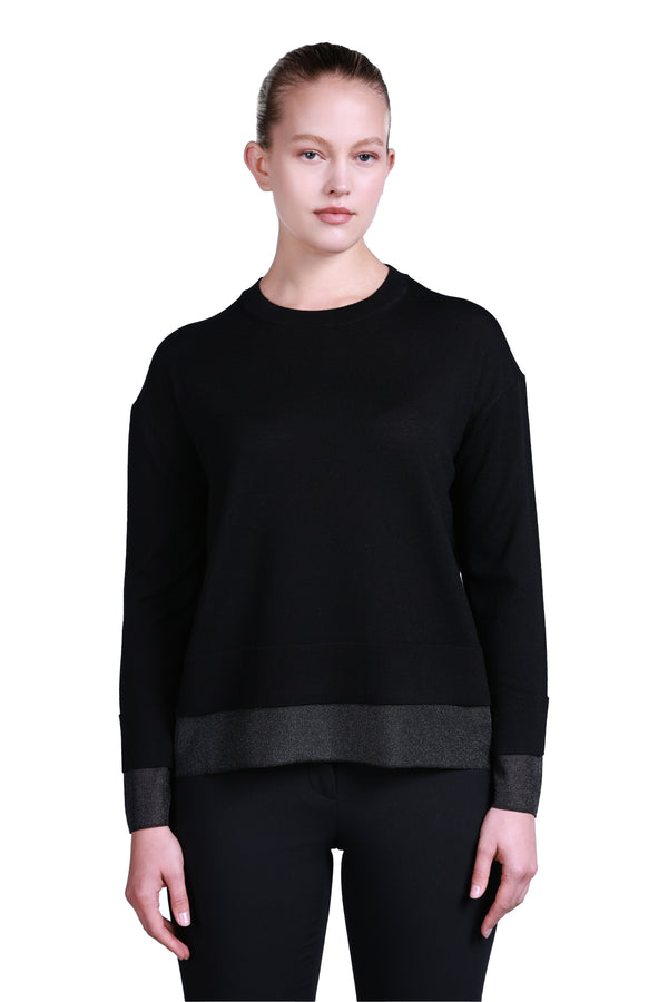 Sempre Oversize Yuvarlak Yaka Uzun Kol Kadın Kazak - Minimalist Tasarım