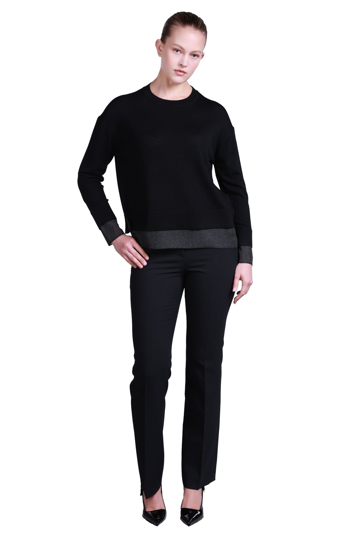 Sempre Oversize Yuvarlak Yaka Uzun Kol Kadın Kazak - Minimalist Tasarım