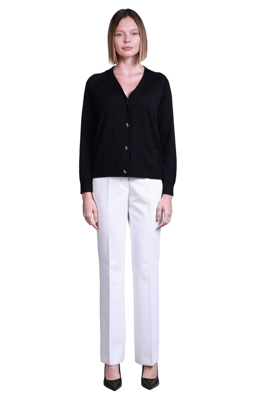 Sempre Minimalist V Yaka Uzun Kol Kadın Kazak - Günlük & Ofis Şıklığı