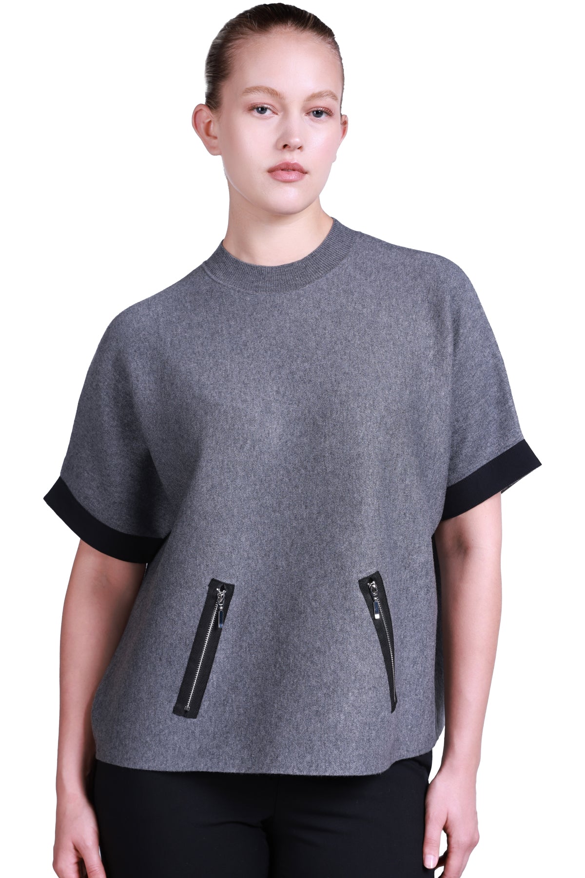 Sempre Oversize Minimalist Kadın Kazak - Kısa Kol - Günlük