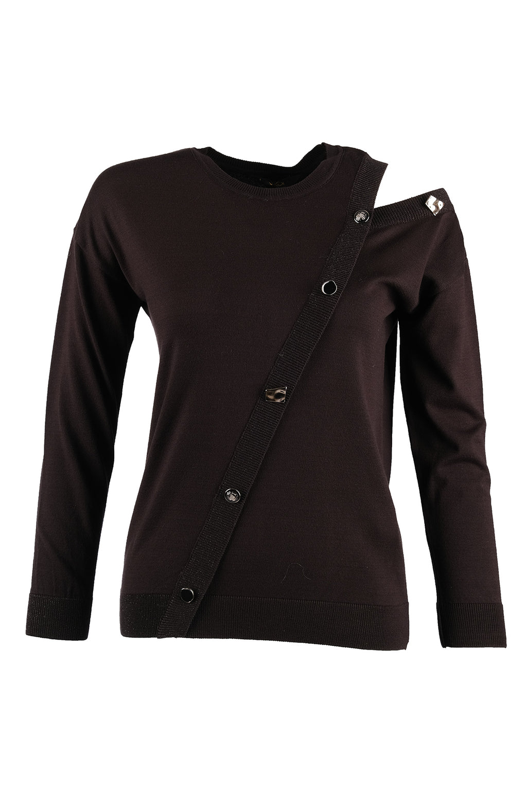 Vedi Tek Omuz Uzun Kol Minimalist Kadın Kazak - Günlük & Özel Günler