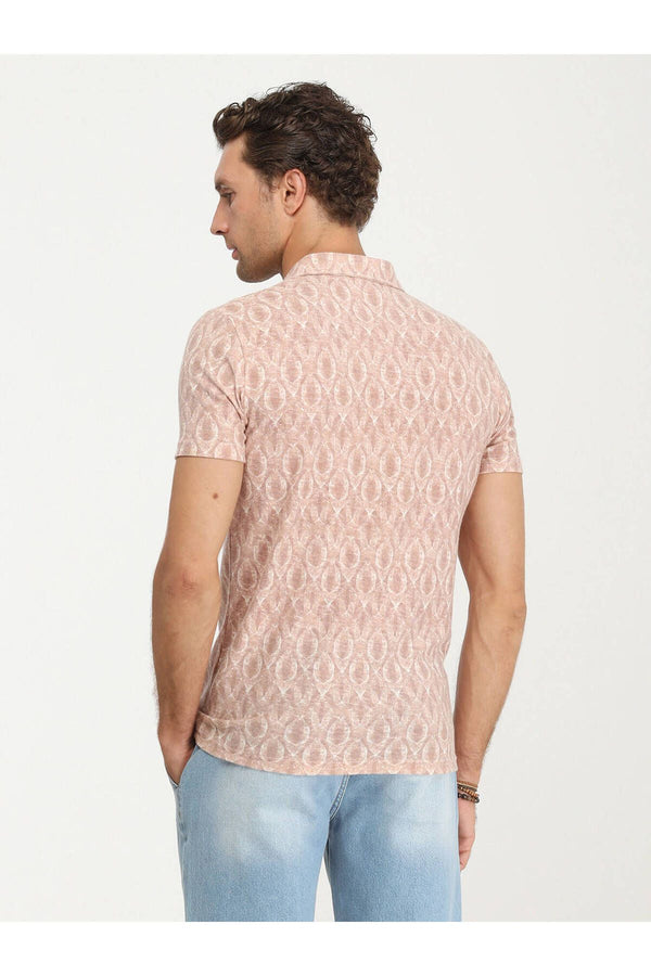 Kip Minimalist Desen Polo Yaka Kısa Kol Erkek T-Shirt TSH-1322