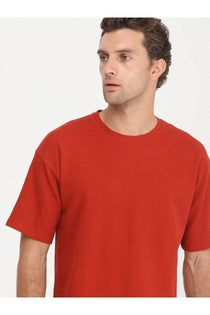 Kip Oversize Kısa Kol Yuvarlak Yaka Minimalist Erkek T-Shirt TSH-1348 - Günlük Kullanım