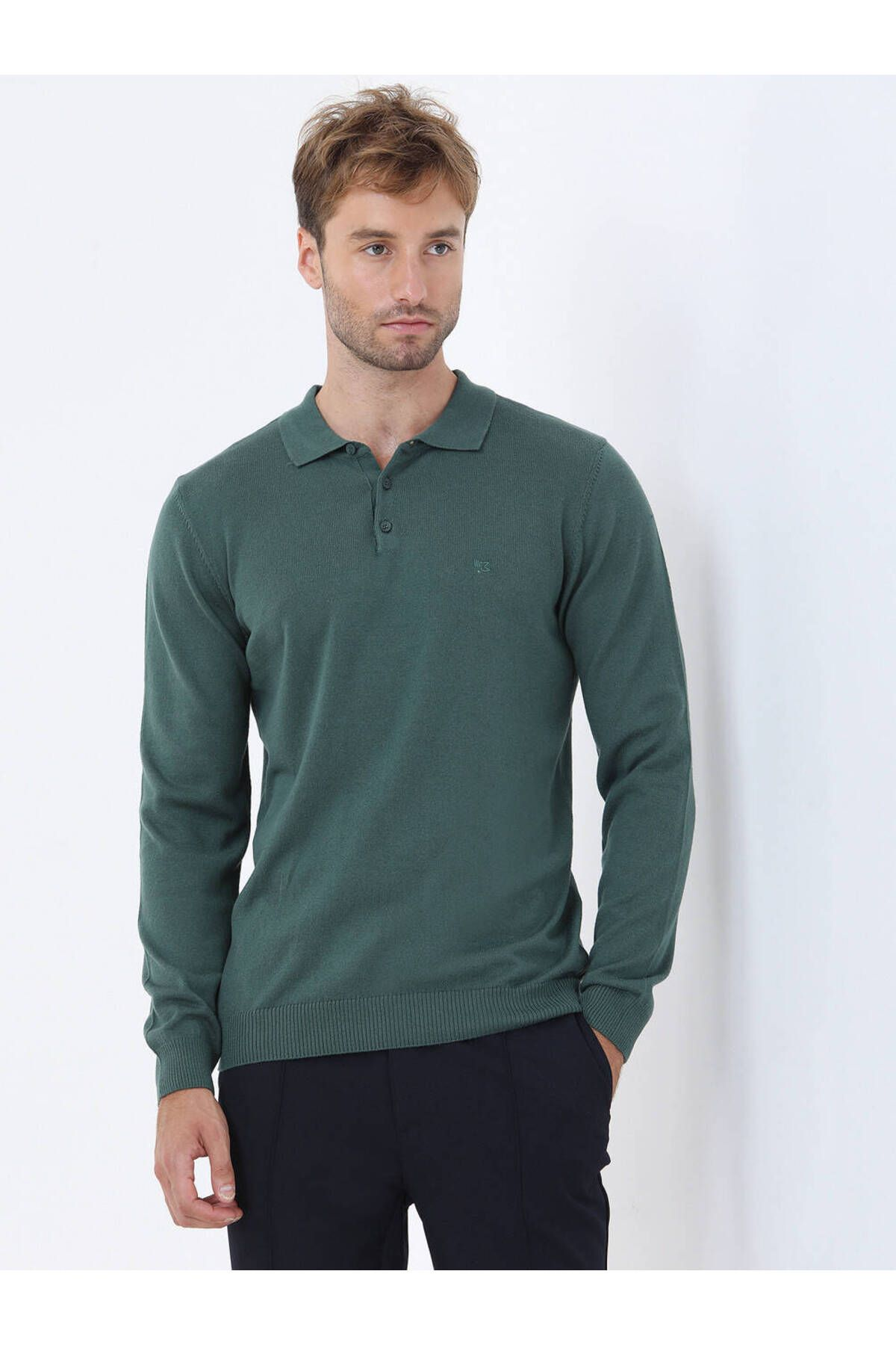 Kip Minimalist Erkek Triko - Polo Yaka Uzun Kol - Günlük Şıklık Main image