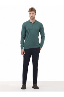 Kip Minimalist Erkek Triko - Polo Yaka Uzun Kol - Günlük Şıklık