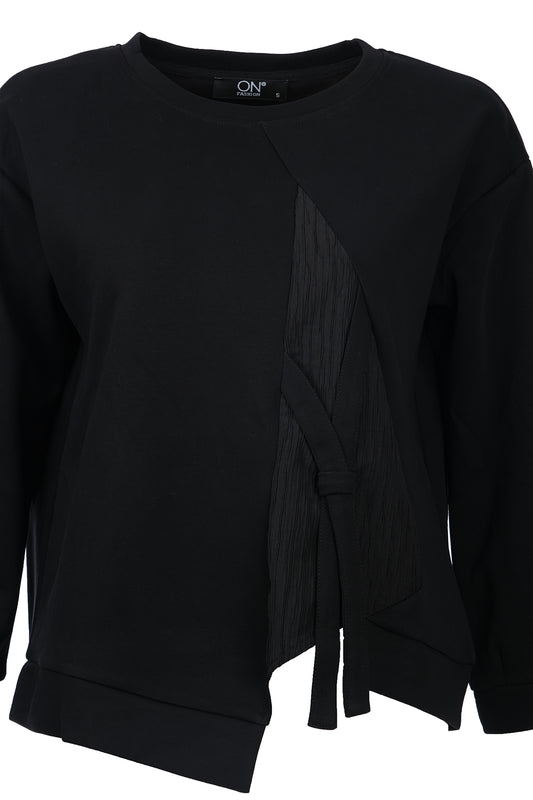 Kırışık Kumaş Detaylı Sweat On