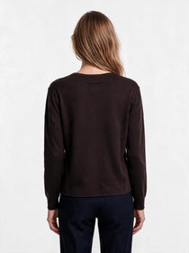 Lal Kadın V Yaka Düğmeli Örme Hırka Uzun Kollu Standart Kalıp