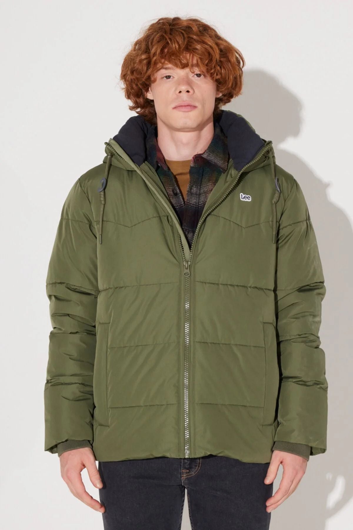 Lee Erkek Kapüşonlu Oversize Şişme Mont - Kışlık Main image