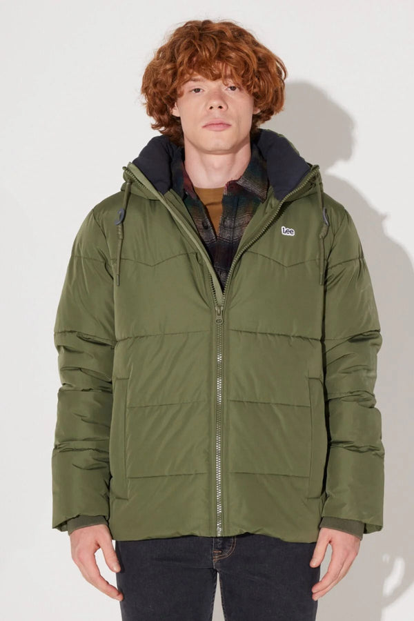 Lee Erkek Kapüşonlu Oversize Şişme Mont - Kışlık