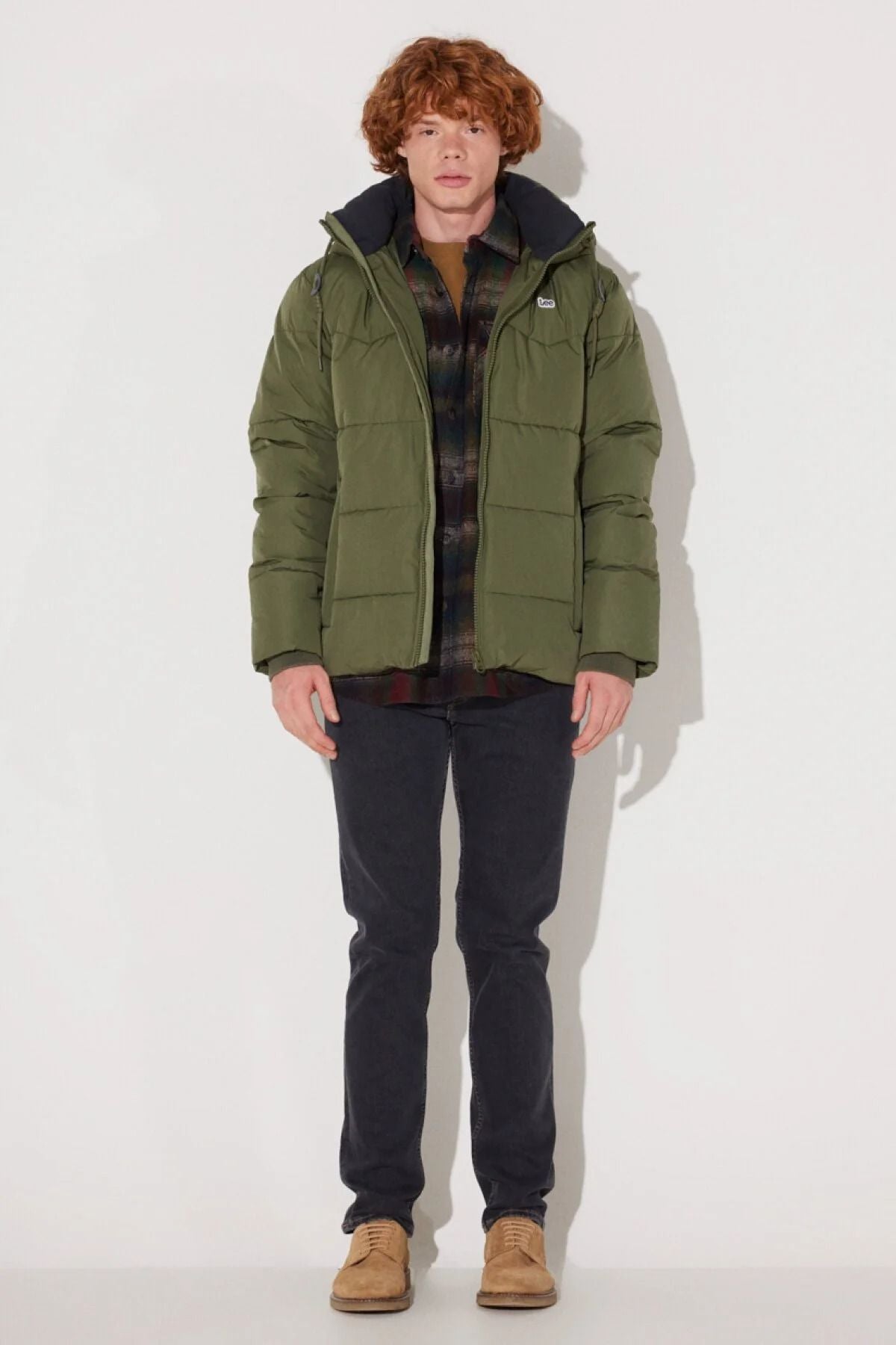 Lee Erkek Kapüşonlu Oversize Şişme Mont - Kışlık