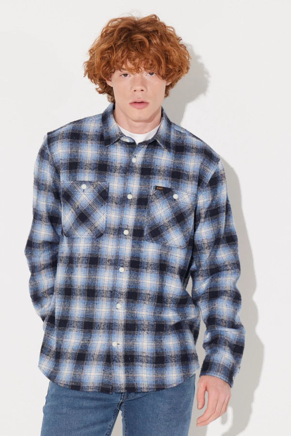 Lee Erkek Oversize Uzun Kol Kareli Gömlek - Günlük Stil