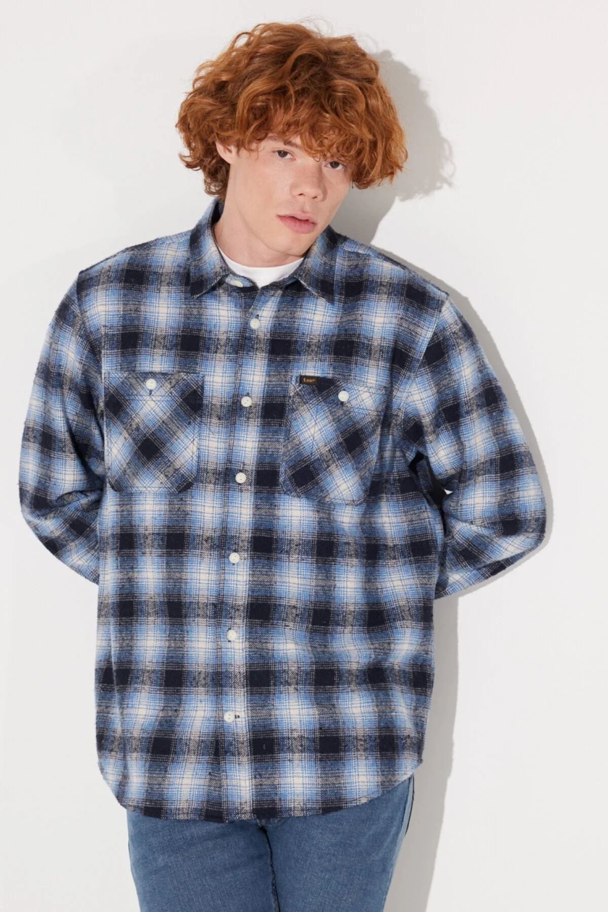 Lee Erkek Oversize Uzun Kol Kareli Gömlek - Günlük Stil