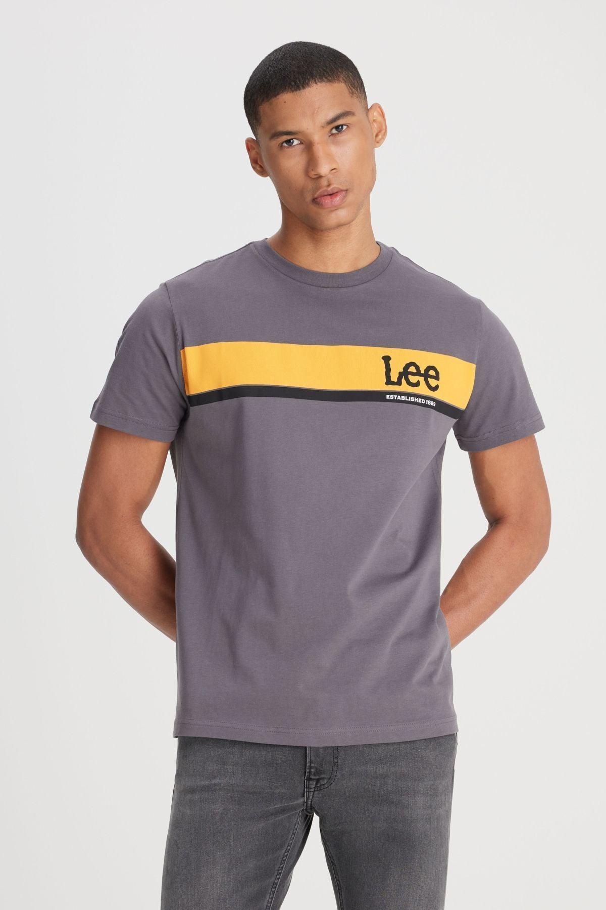 Lee Erkek Minimalist Kısa Kol T-Shirt - Günlük Stil İkincil görsel