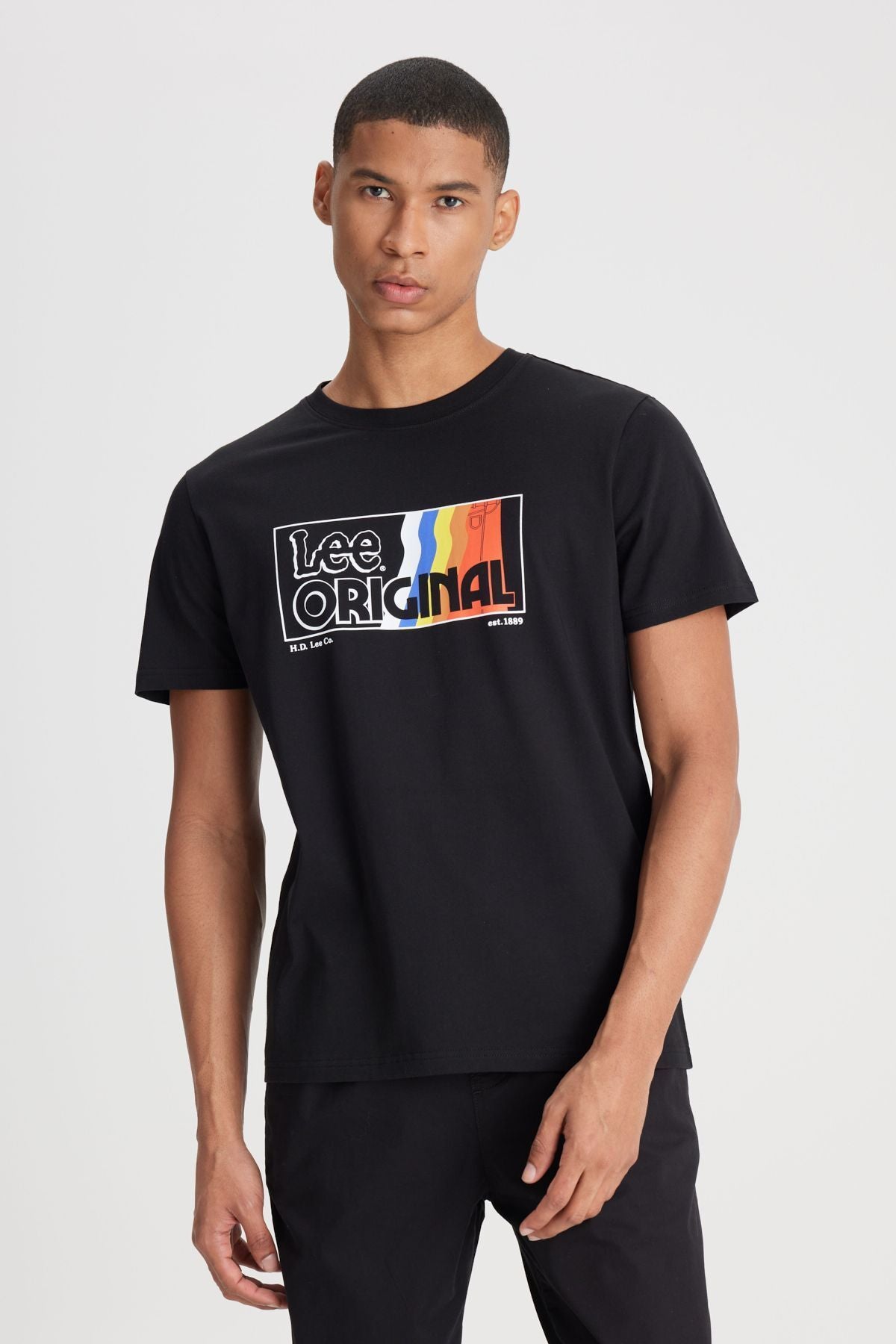 Lee Erkek Minimalist Vintage Kısa Kol T-Shirt - Günlük Stil İkincil görsel