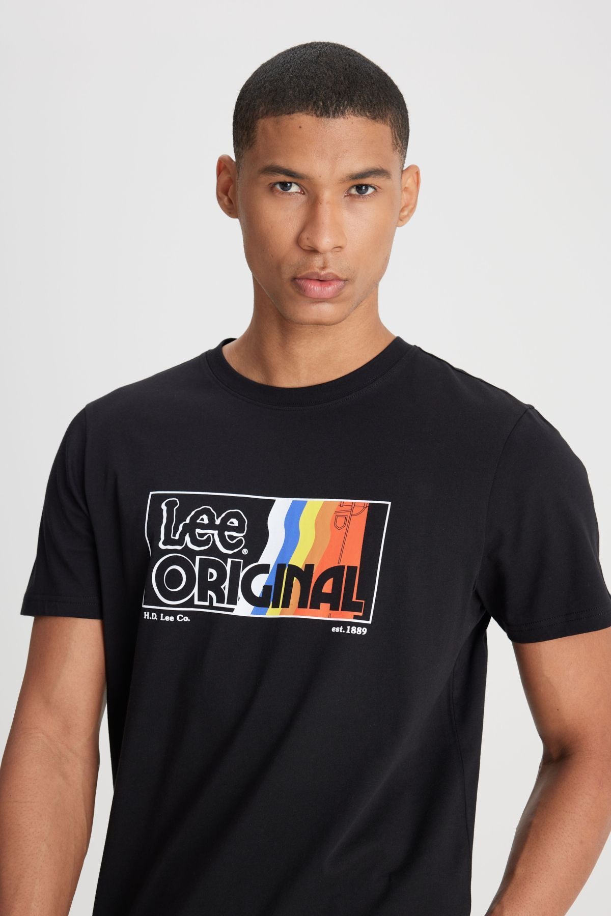Lee Erkek Minimalist Vintage Kısa Kol T-Shirt - Günlük Stil
