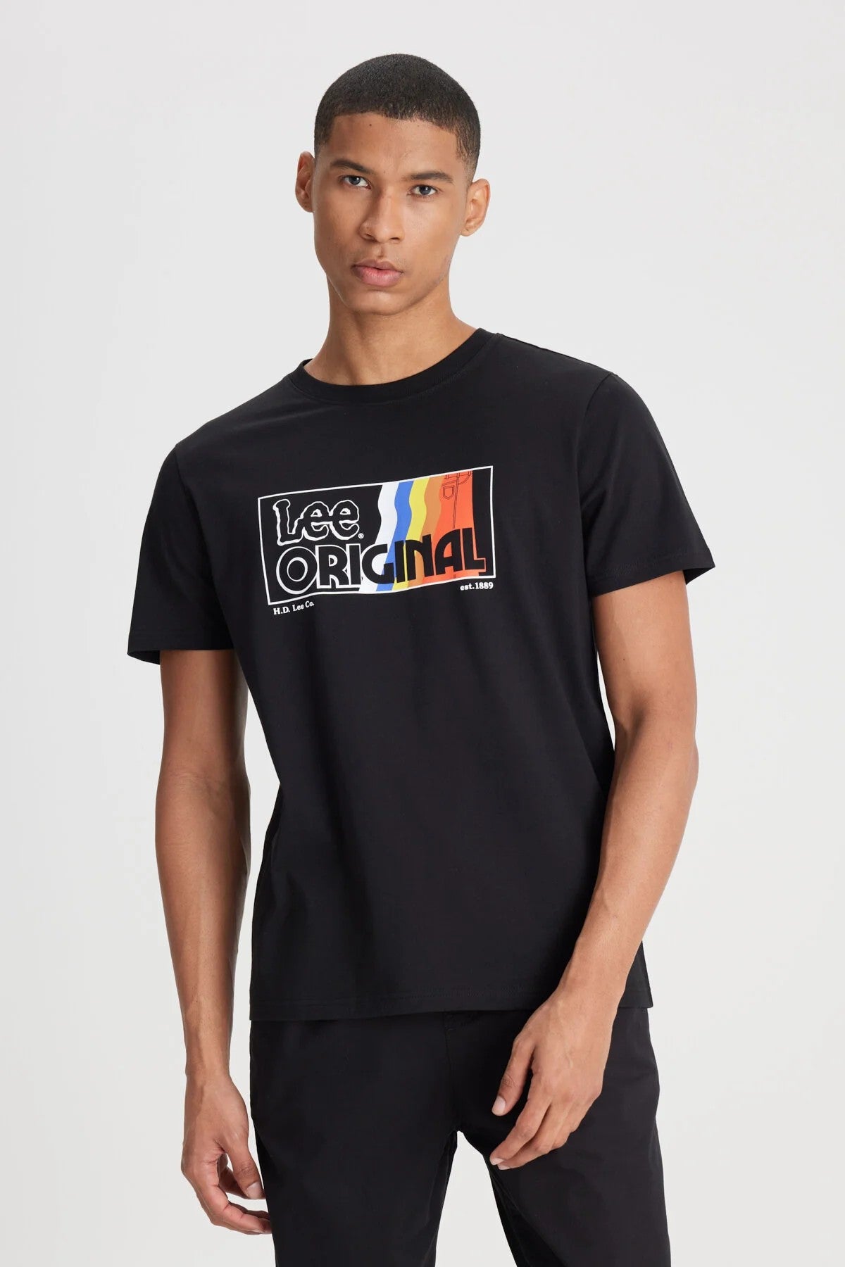 Lee Erkek Minimalist Vintage Kısa Kol T-Shirt - Günlük Stil