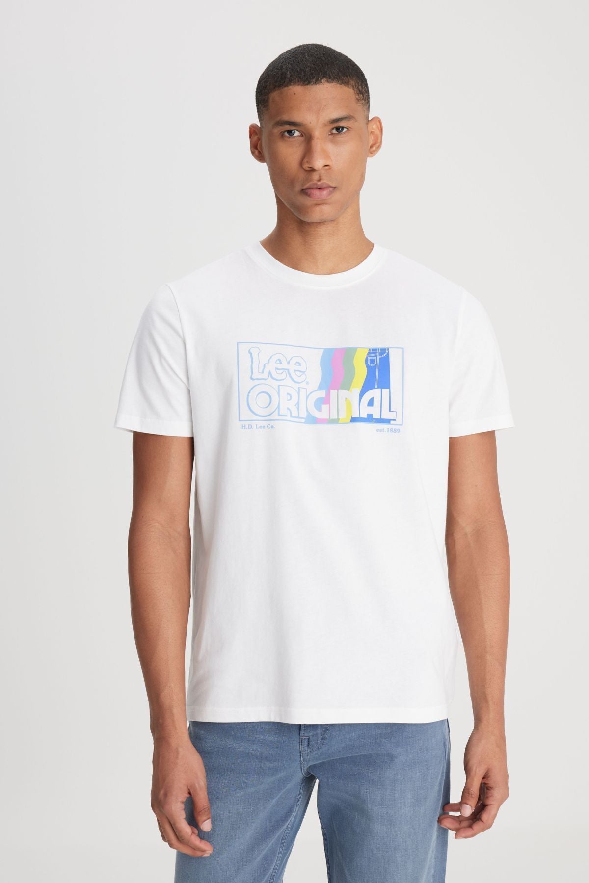 Lee Erkek Minimalist T-Shirt - Kısa Kol Yuvarlak Yaka - Günlük Stil Secondary image