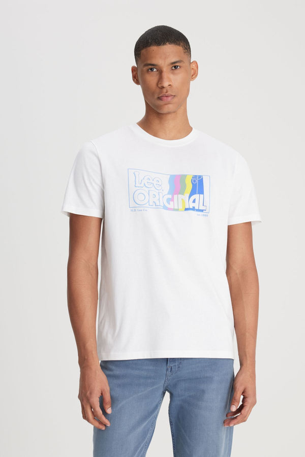 Lee Erkek Minimalist T-Shirt - Kısa Kol Yuvarlak Yaka - Günlük Stil