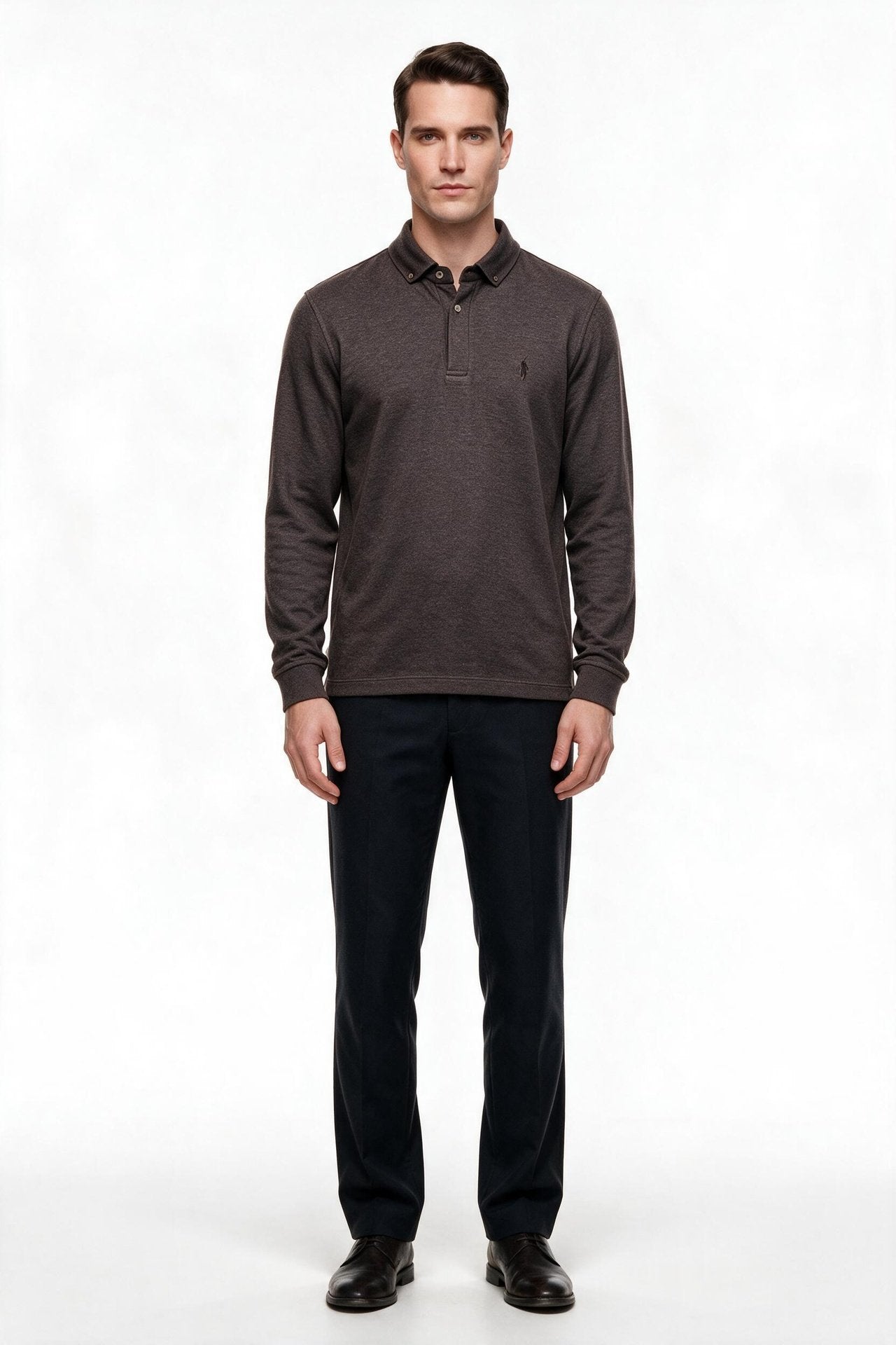 Legato Erkek Polo Yaka Uzun Kollu Dokulu Örme Sweatshirt Secondary image
