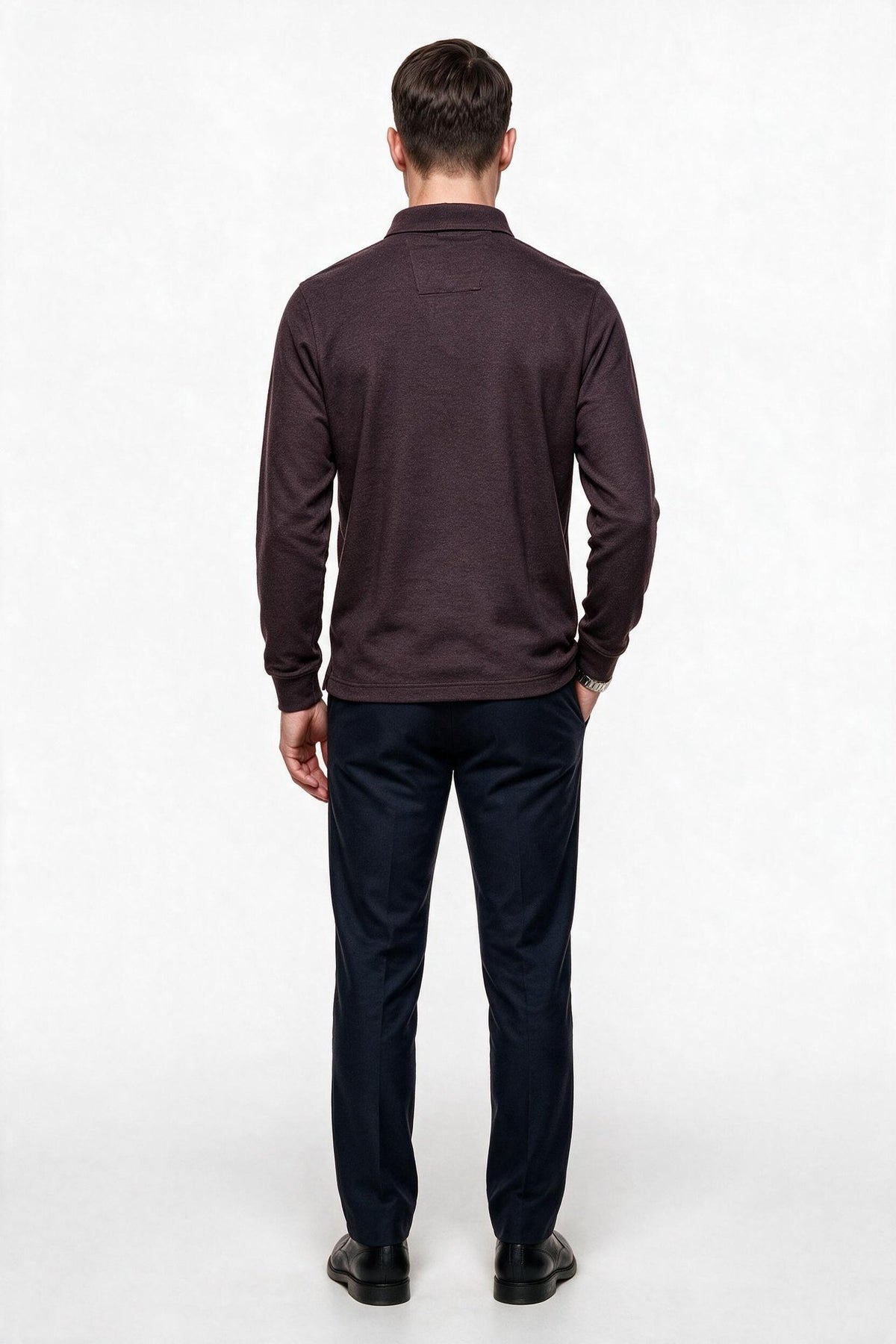 Legato Erkek Polo Yaka Uzun Kollu Dokulu Örme Sweatshirt