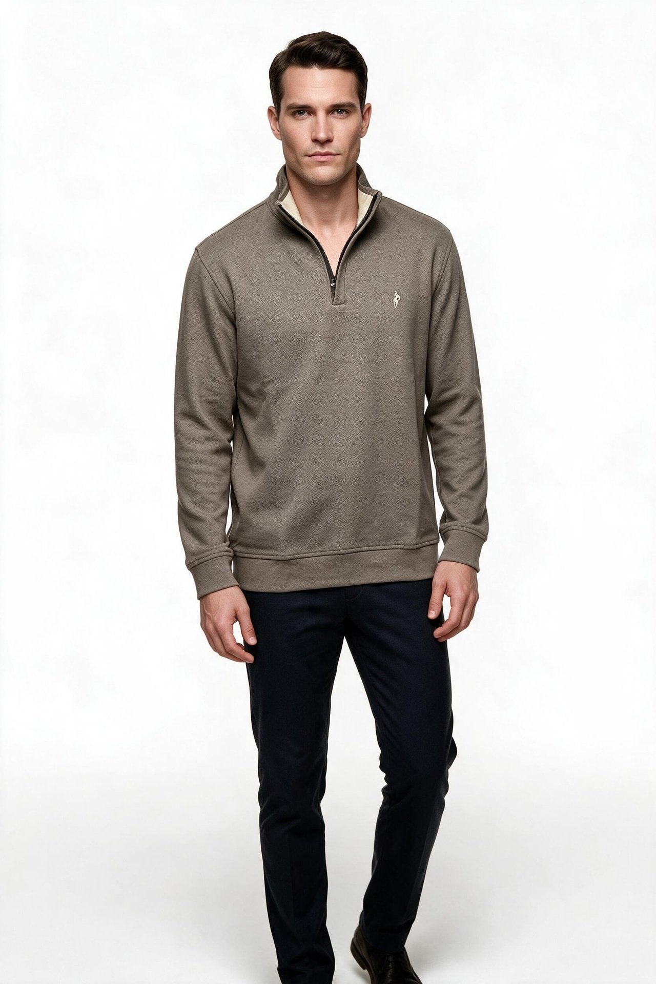 Legato Erkek Dik Yaka Yarım Fermuarlı Pamuk Karışımlı Uzun Kollu Sweatshirt Secondary image