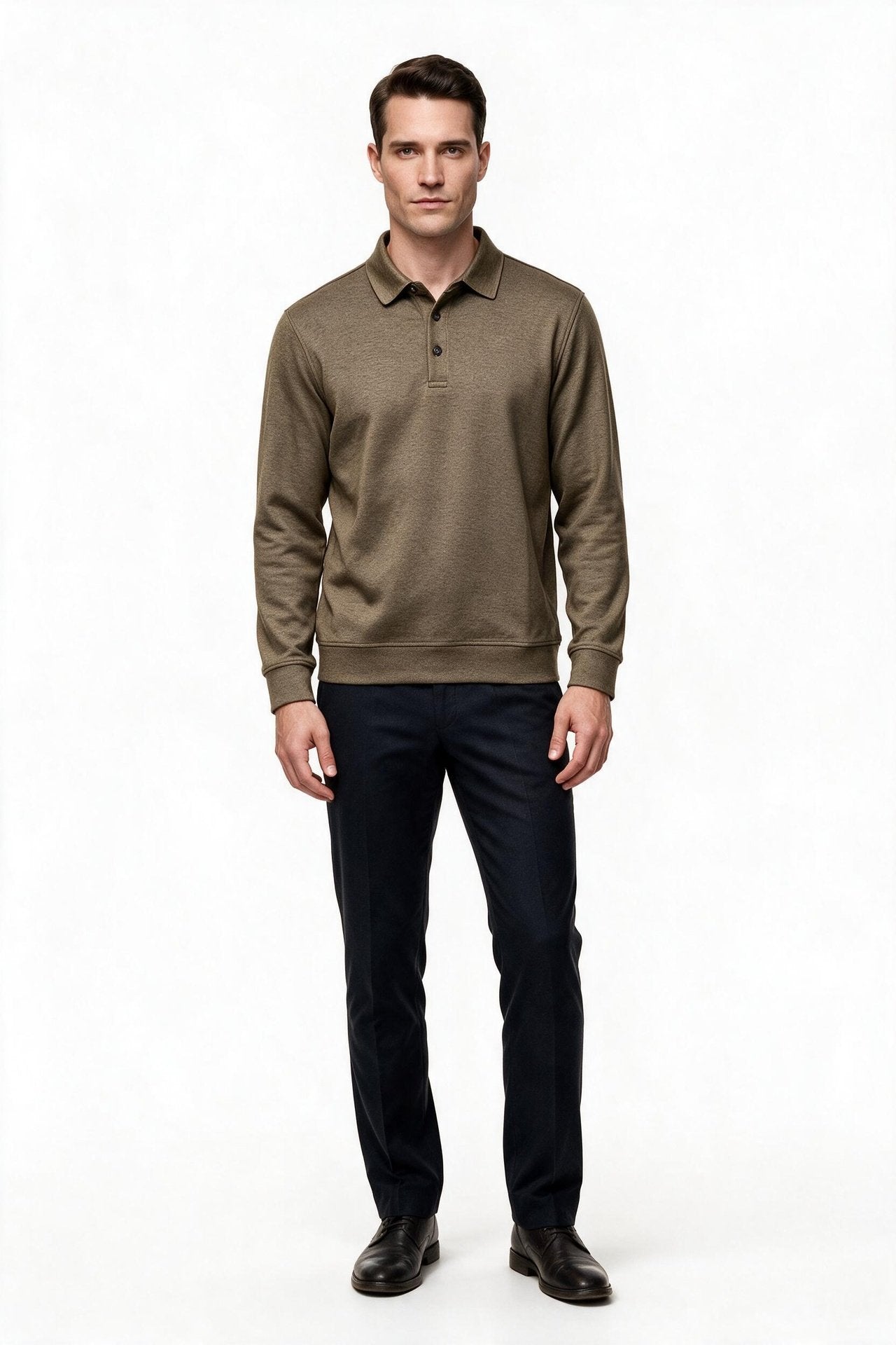 Legato Erkek Polo Yaka Düğmeli Plaket Uzun Kollu Standart Kalıp Sweatshirt Secondary image