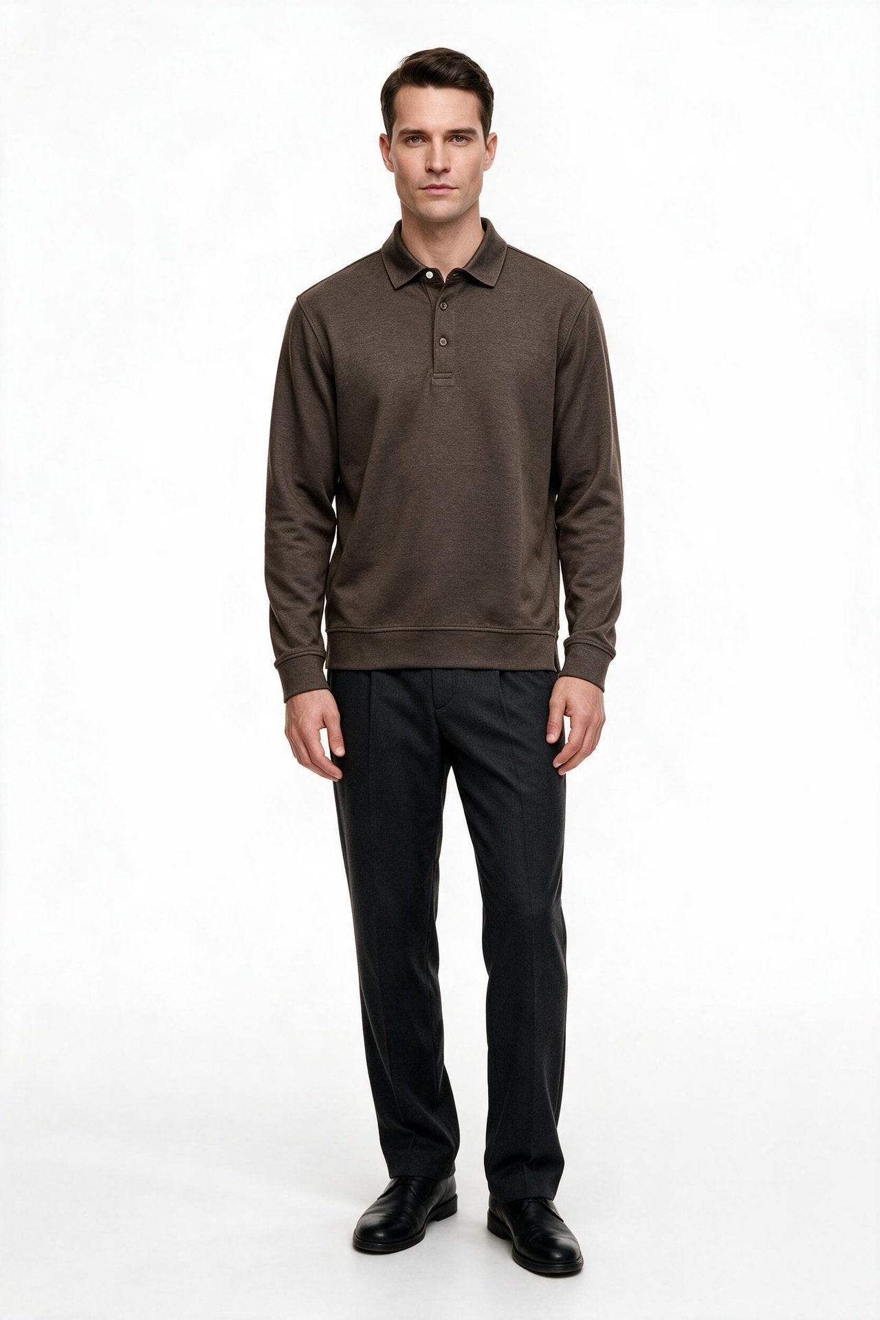 Legato Erkek Polo Yaka Düğmeli Plaket Uzun Kollu Standart Kalıp Sweatshirt Secondary image