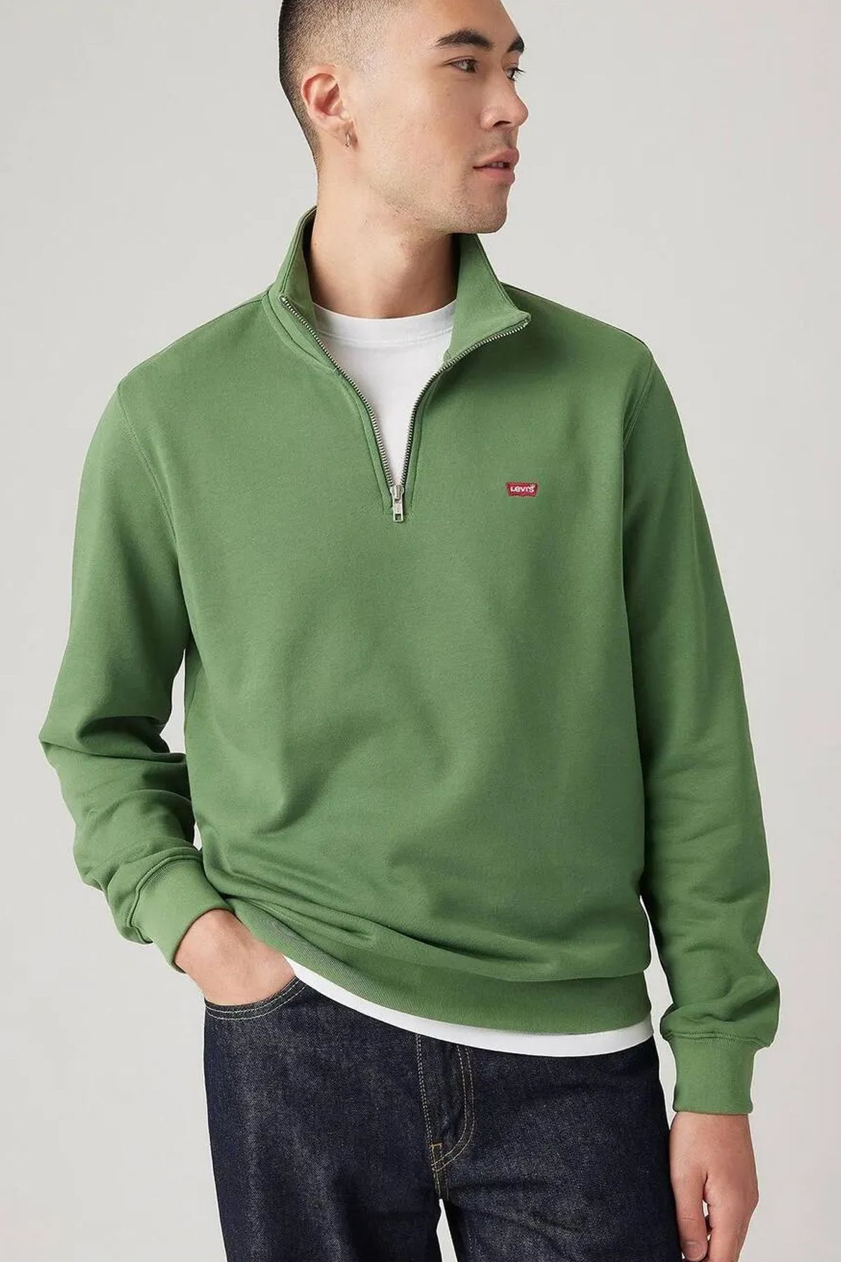Levi's Minimalist Yarım Fermuarlı Oversize Erkek Sweatshirt Ana görsel