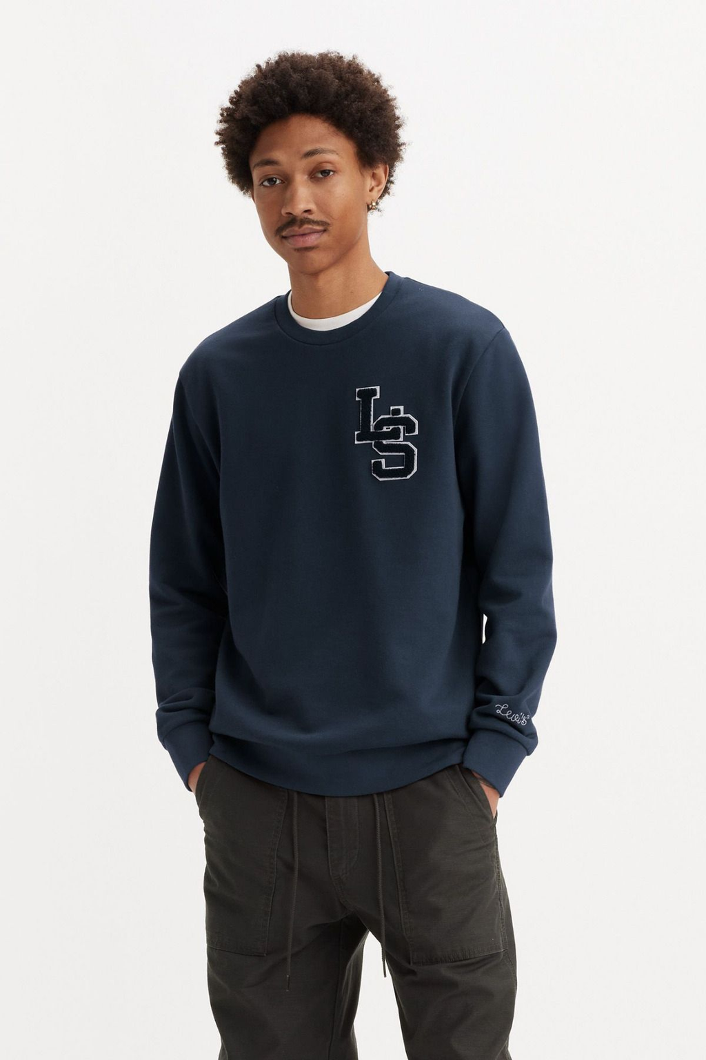 Levi's Erkek Oversize Sweatshirt - Uzun Kol, Yuvarlak Yaka - Günlük Stil