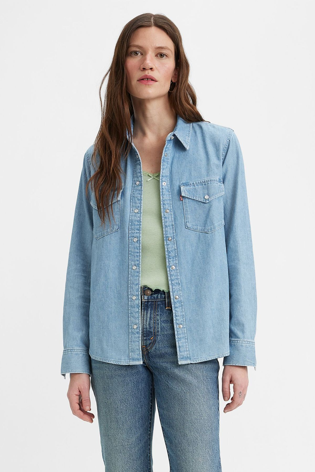 Levi's Oversize Uzun Kol Kadın Denim Gömlek - Minimalist Casual Ana görsel