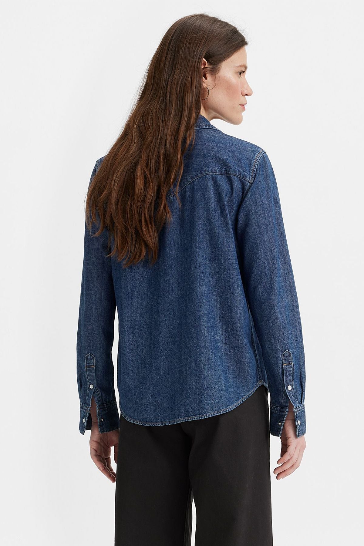 Levi's Oversize Uzun Kol Gömlek Yaka Kadın Denim Gömlek