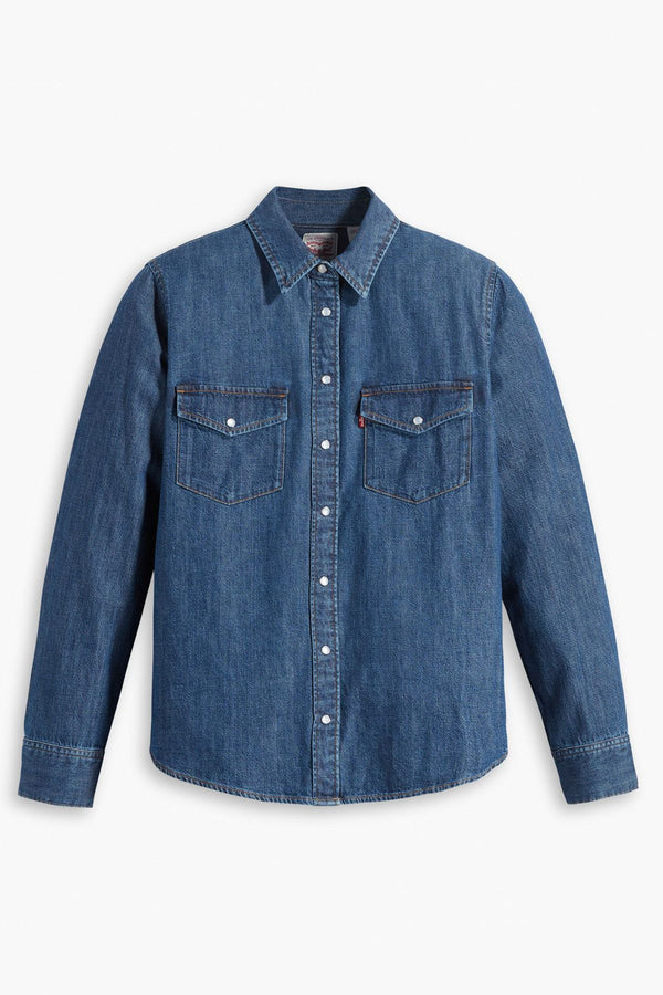 Levi's Oversize Uzun Kol Gömlek Yaka Kadın Denim Gömlek
