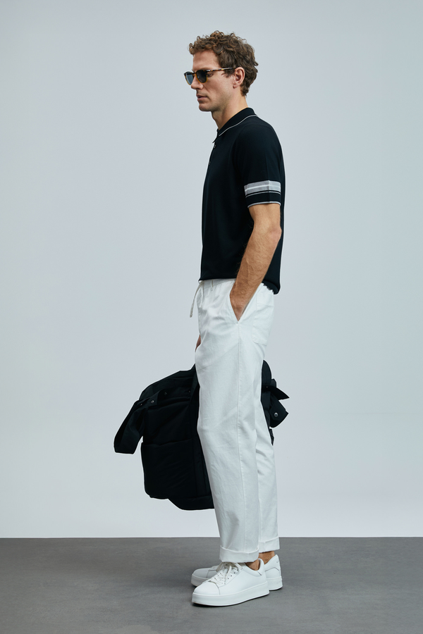 Lufian Erkek Kısa Kol Polo Yaka Minimalist Kazak - Günlük Stil
