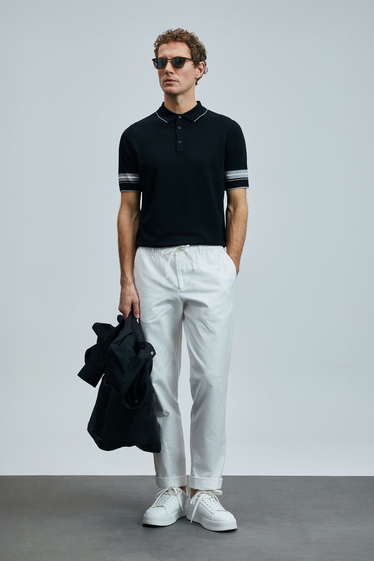 Lufian Erkek Kısa Kol Polo Yaka Minimalist Kazak - Günlük Stil