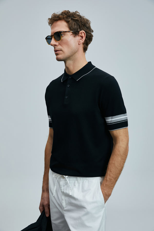 Lufian Erkek Kısa Kol Polo Yaka Minimalist Kazak - Günlük Stil