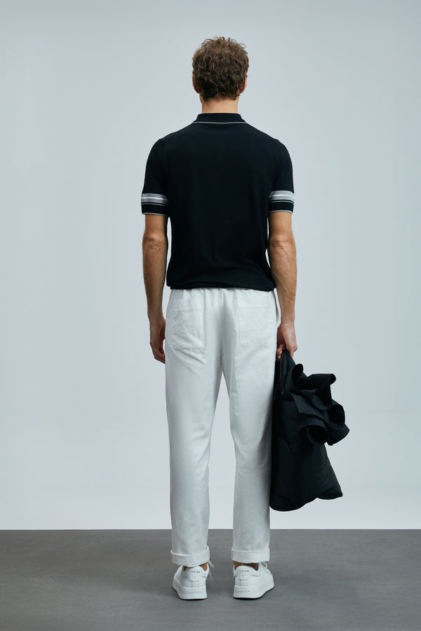 Lufian Erkek Kısa Kol Polo Yaka Minimalist Kazak - Günlük Stil