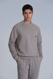 Lufian Oversize Erkek Sweatshirt - Minimalist Stil, Uzun Kol, Yuvarlak Yaka