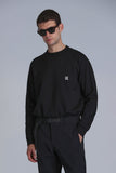Lufian Oversize Erkek Sweatshirt - Minimalist Stil, Uzun Kol, Yuvarlak Yaka