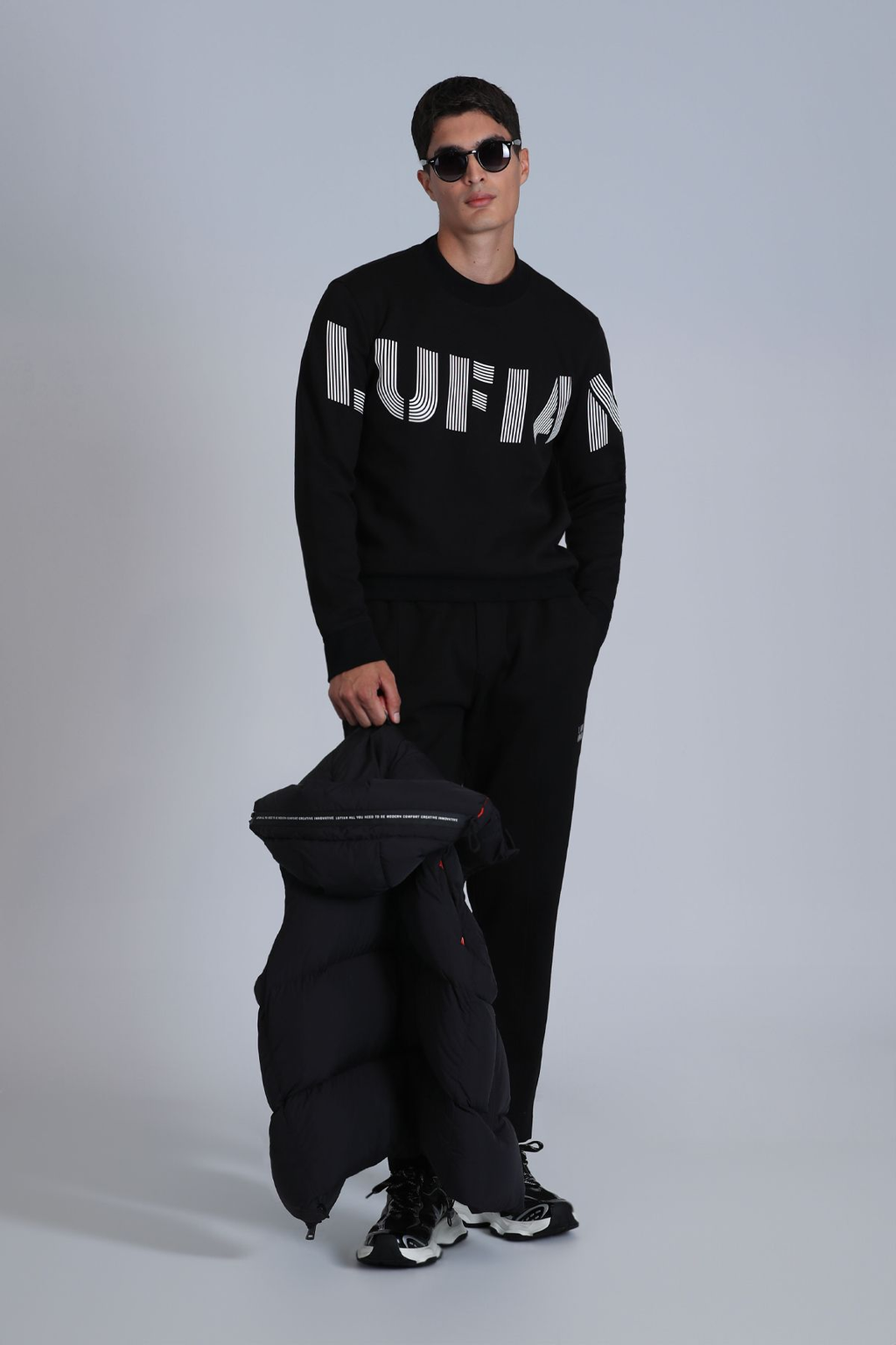 Lufian Oversize Uzun Kol Minimalist Erkek Sweatshirt - Günlük Stil