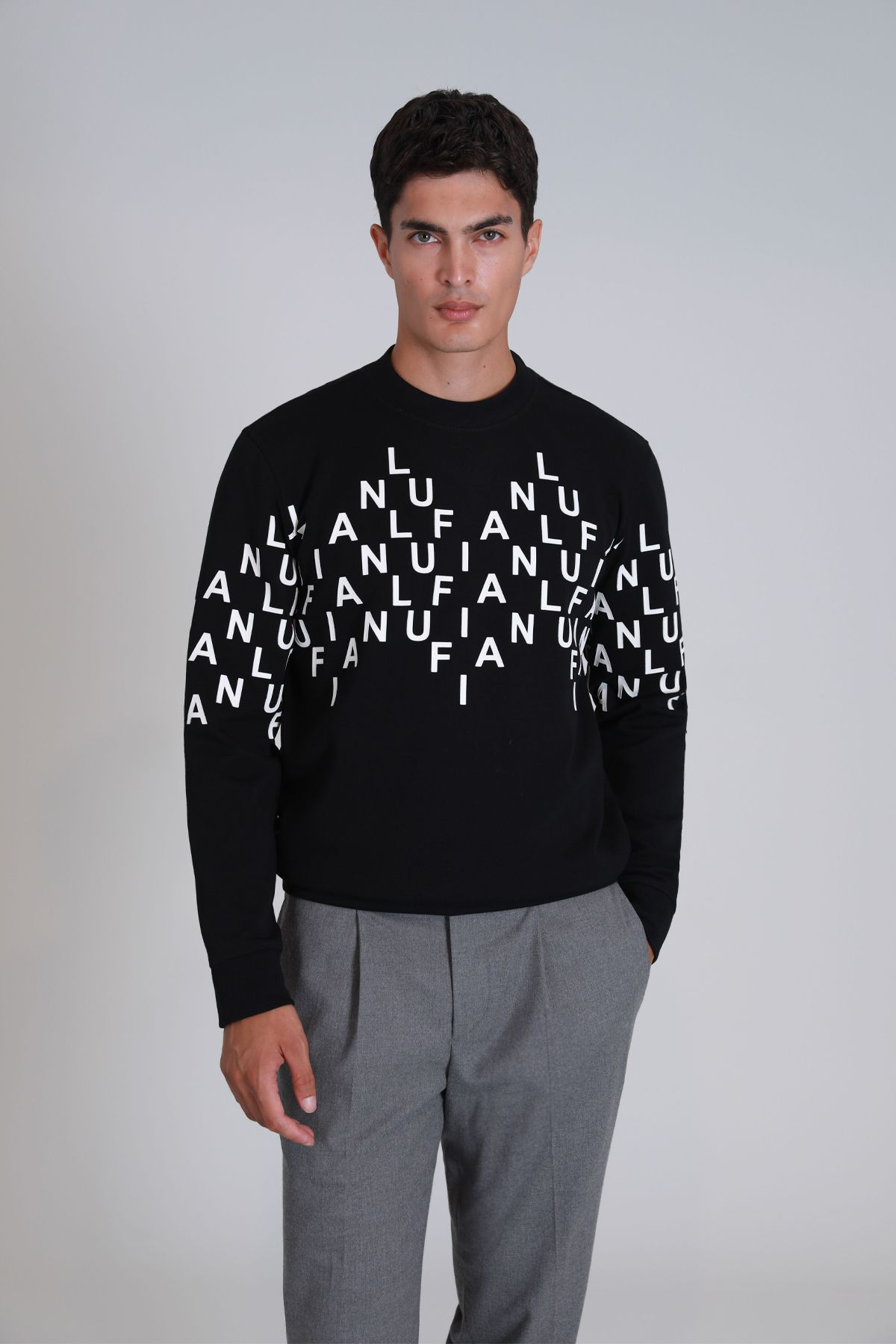Lufian Minimalist Oversize Uzun Kol Erkek Sweatshirt - Günlük Stil Main image