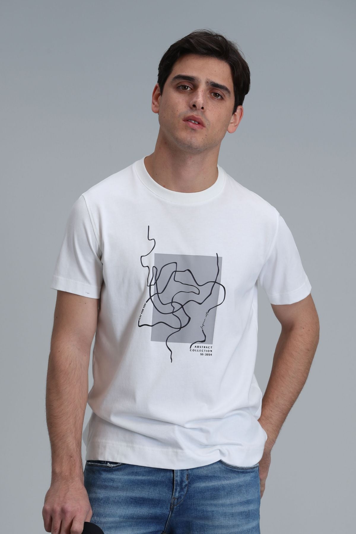 Lufian Minimalist Desenli Regular Fit Kısa Kol Erkek T-Shirt