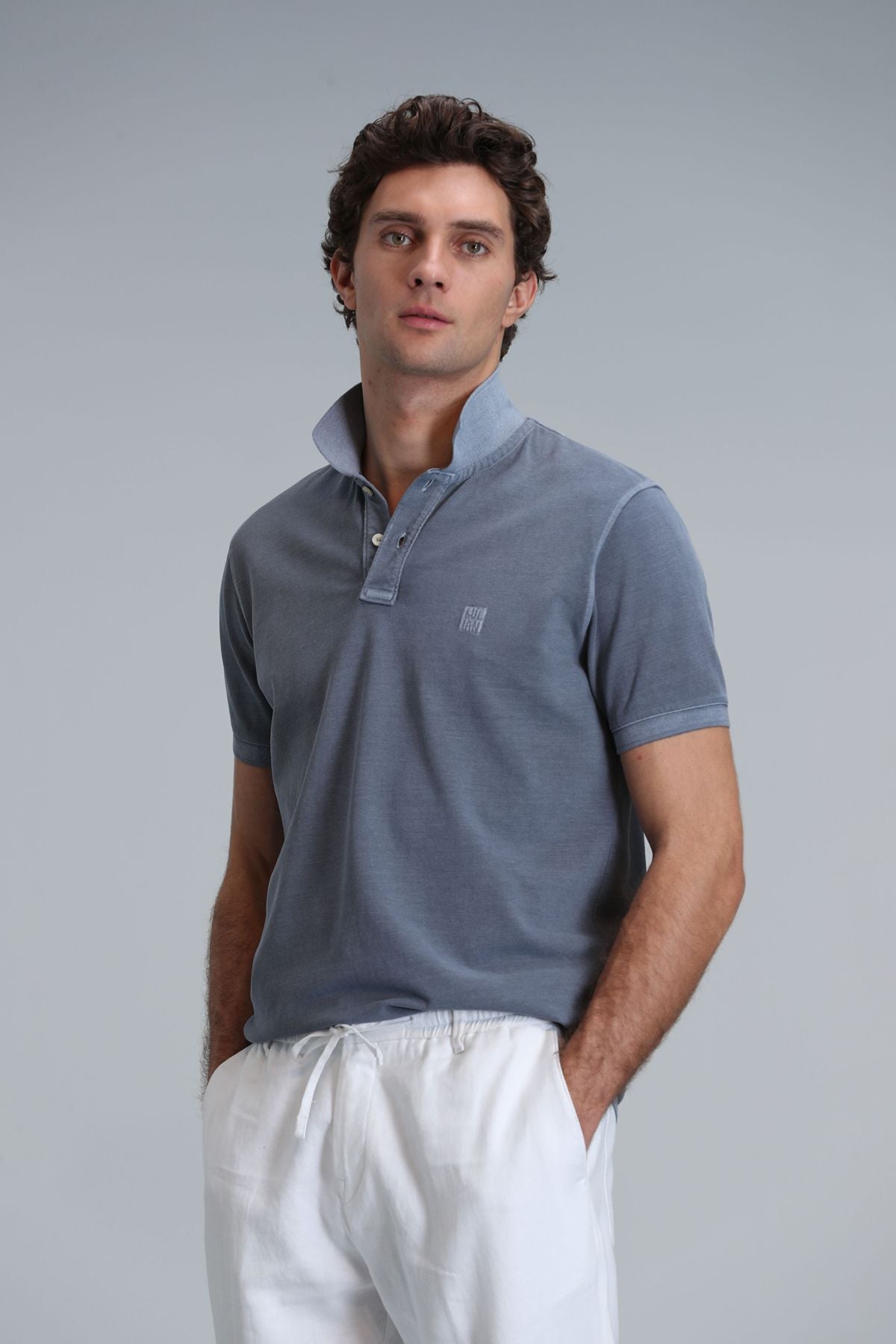 Lufian Minimalist Polo Yaka Kısa Kol Erkek T-Shirt - Günlük Stil Main image