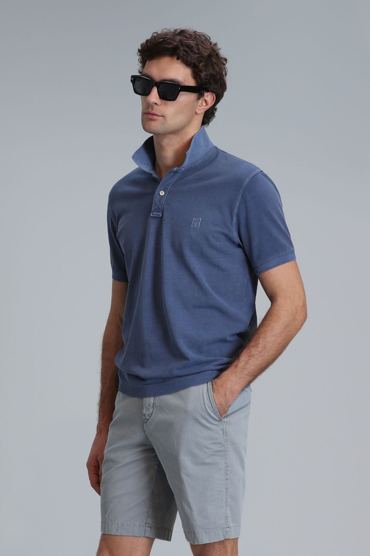 Lufian Minimalist Polo Yaka Kısa Kol Erkek T-Shirt - Günlük Stil Secondary image