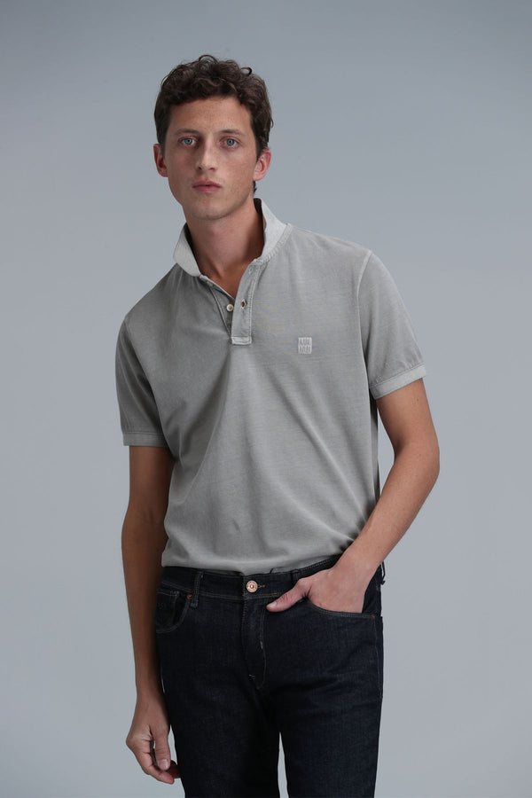 Lufian Minimalist Polo Yaka Kısa Kol Erkek T-Shirt - Günlük Stil