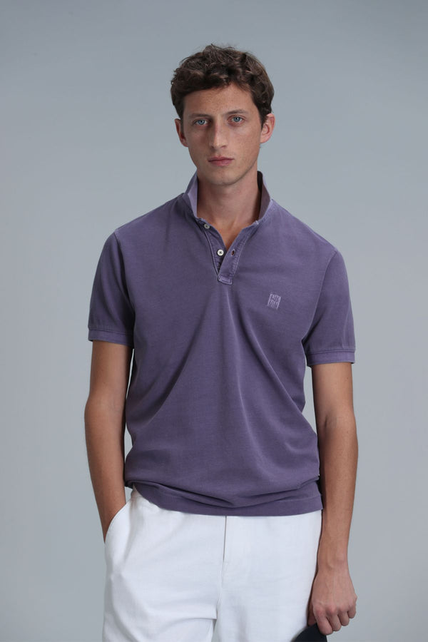 Lufian Minimalist Polo Yaka Kısa Kol Erkek T-Shirt - Günlük Stil