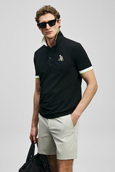 Lufian Erkek Regular Fit Polo Yaka Pike Kumaş Nakışlı Kısa Kollu T-Shirt Secondary image
