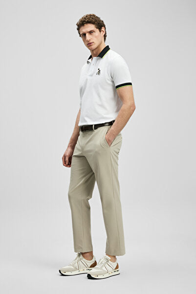 Lufian Erkek Regular Fit Polo Yaka Pike Kumaş Nakışlı Kısa Kollu T-Shirt