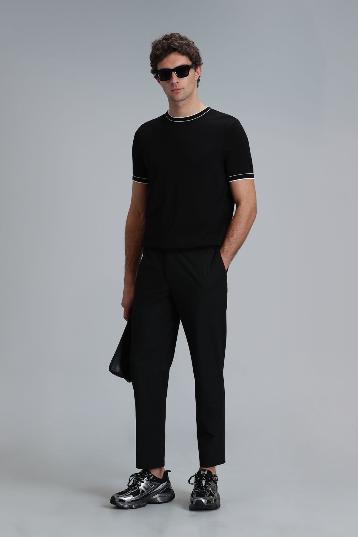 Lufian Minimalist Kısa Kol Erkek Kazak - Yuvarlak Yaka, Günlük Kullanım